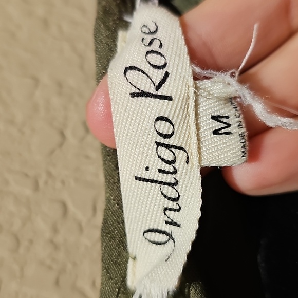 Indigo Rose Olive Green Button-Down Tank Dress Size Medium - Picture 2 of 3